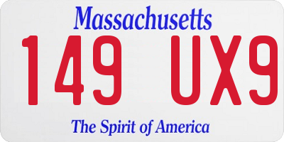 MA license plate 149UX9