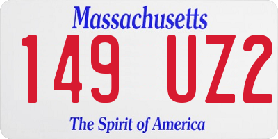 MA license plate 149UZ2