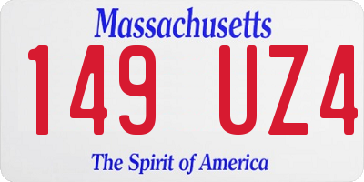 MA license plate 149UZ4