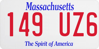 MA license plate 149UZ6