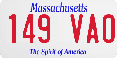 MA license plate 149VA0