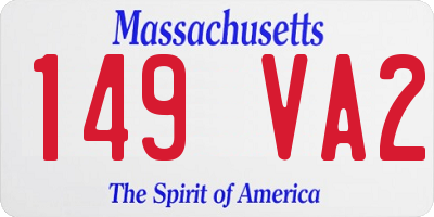 MA license plate 149VA2