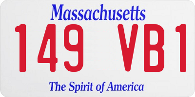 MA license plate 149VB1