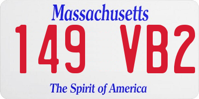 MA license plate 149VB2