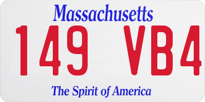MA license plate 149VB4