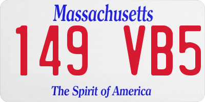 MA license plate 149VB5