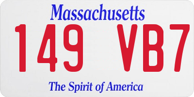 MA license plate 149VB7