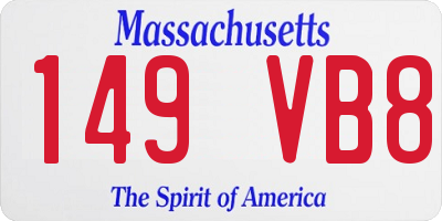 MA license plate 149VB8