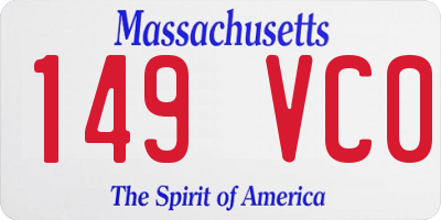 MA license plate 149VC0