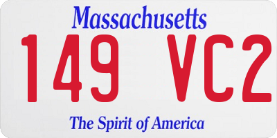 MA license plate 149VC2