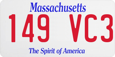 MA license plate 149VC3