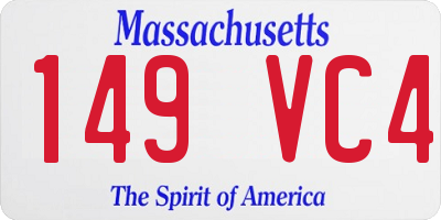 MA license plate 149VC4