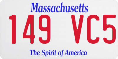 MA license plate 149VC5