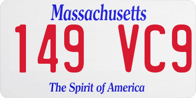MA license plate 149VC9
