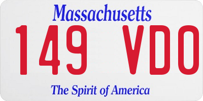 MA license plate 149VD0