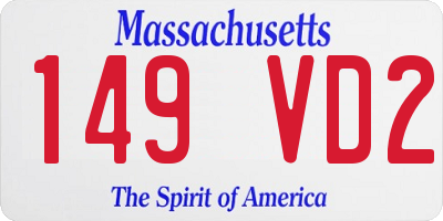 MA license plate 149VD2