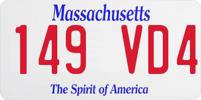 MA license plate 149VD4