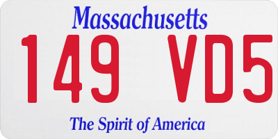 MA license plate 149VD5