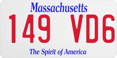 MA license plate 149VD6