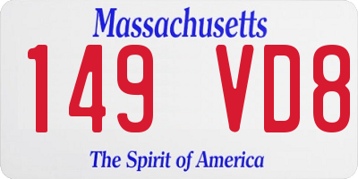 MA license plate 149VD8