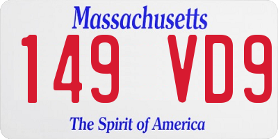 MA license plate 149VD9