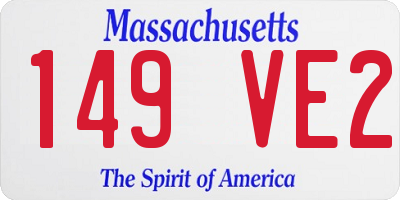 MA license plate 149VE2