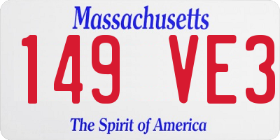 MA license plate 149VE3