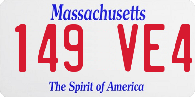 MA license plate 149VE4