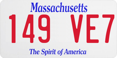 MA license plate 149VE7