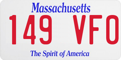 MA license plate 149VF0