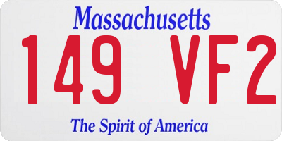 MA license plate 149VF2
