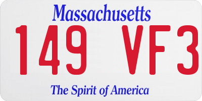 MA license plate 149VF3