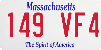 MA license plate 149VF4
