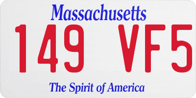 MA license plate 149VF5