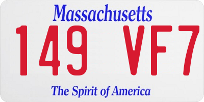 MA license plate 149VF7