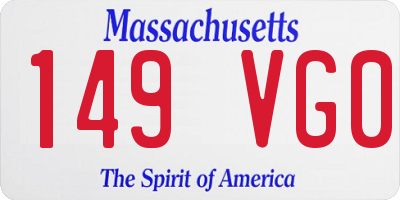 MA license plate 149VG0