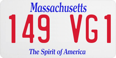 MA license plate 149VG1