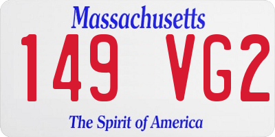 MA license plate 149VG2