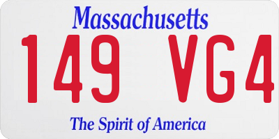 MA license plate 149VG4