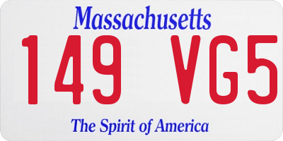 MA license plate 149VG5