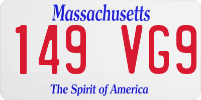 MA license plate 149VG9