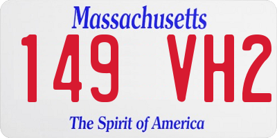 MA license plate 149VH2