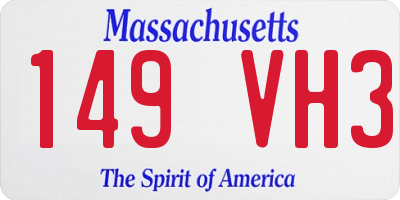 MA license plate 149VH3