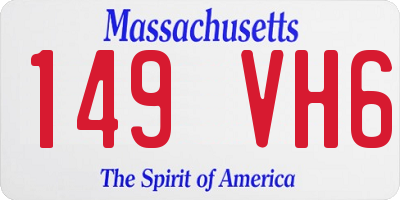 MA license plate 149VH6