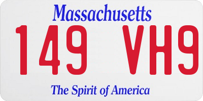 MA license plate 149VH9