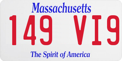 MA license plate 149VI9