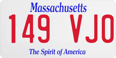 MA license plate 149VJ0