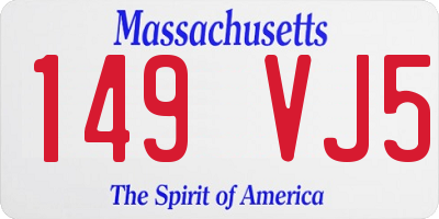 MA license plate 149VJ5
