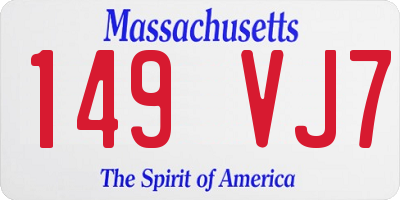 MA license plate 149VJ7