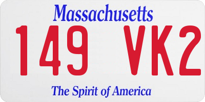MA license plate 149VK2